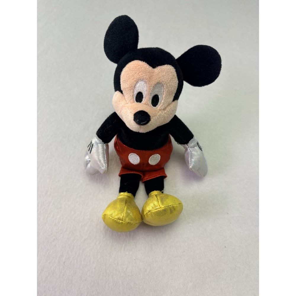 Ty Beanie Babies Sparkle Mickey Mouse Disney Plush Red Silver Glitter No Tag